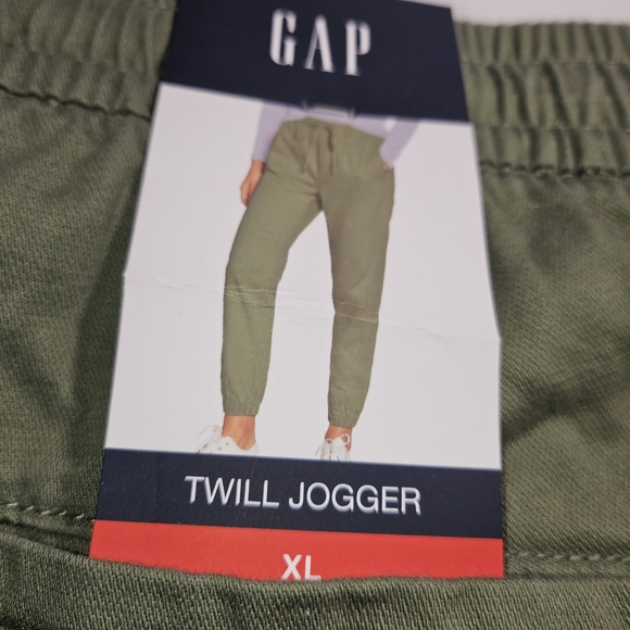GAP Sage Green Twill Joggers - Picture 2 of 4